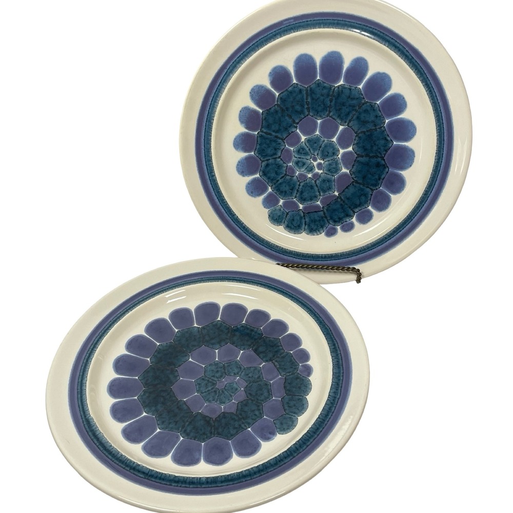 Franciscan Earthenware‎ Moondance Dinner Plates Blue Purple Set of 2 MCM 10.5"